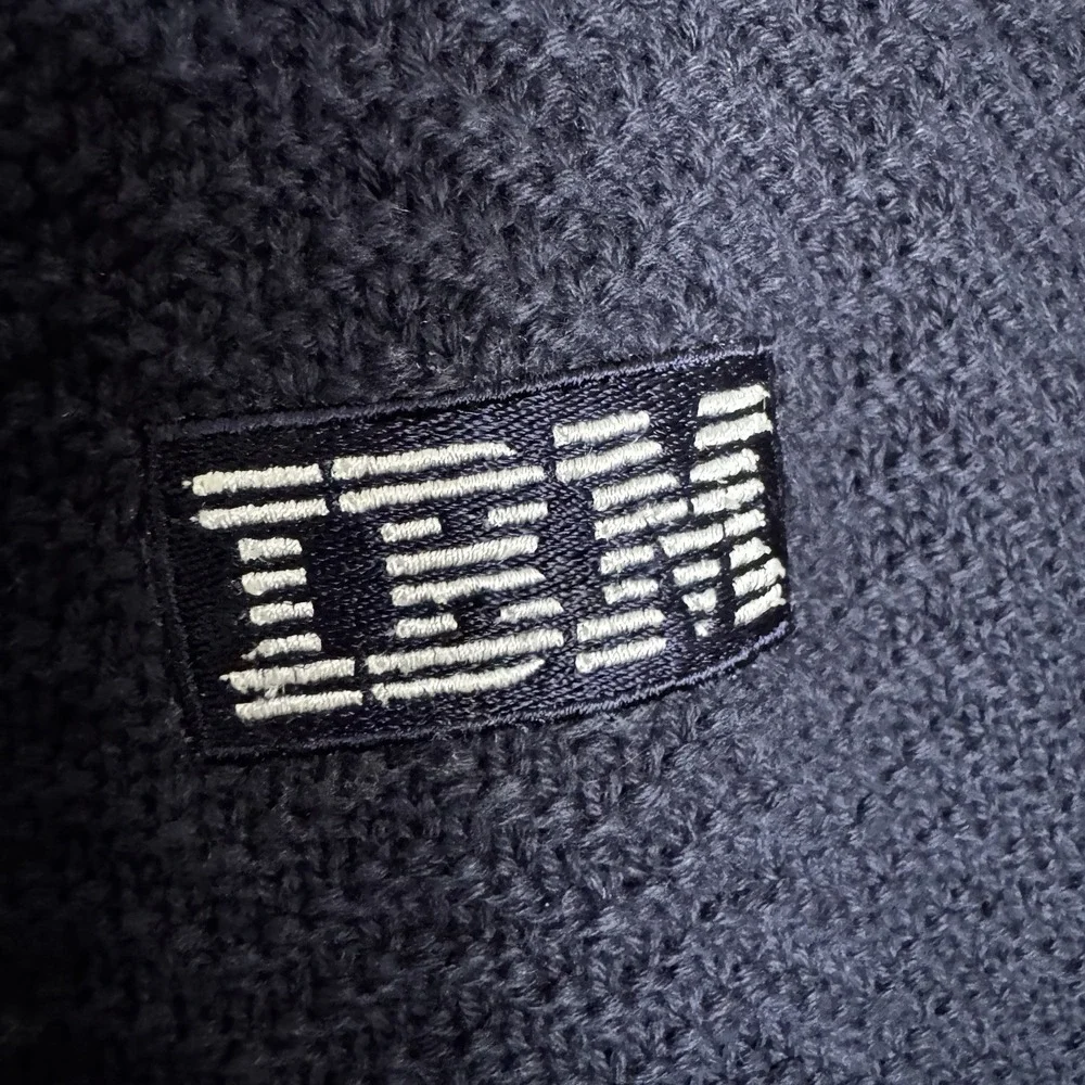 Vintage IBM Logo Sweater Vest Size L Navy Blue Tech Computer Corporate Mens new‎